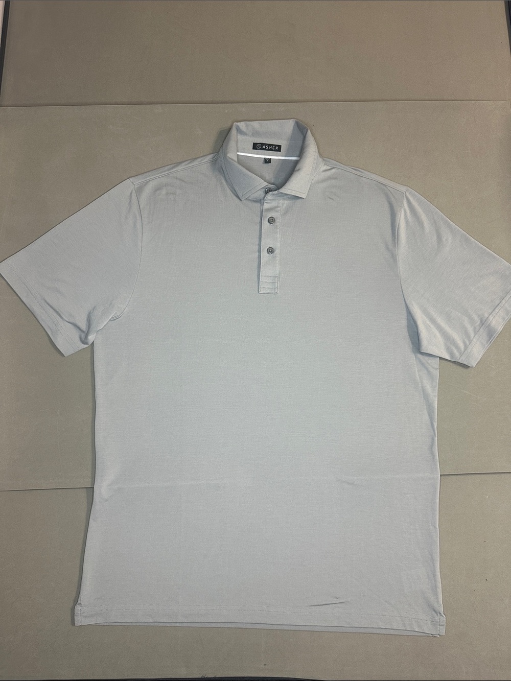 ASHER Light Gray Short-Sleeve Polo - L